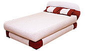 Кровать Стиль-2 140х200 см. Фото:  велюр Джинаро: 511 и 618, ткань 4-ой категории.
